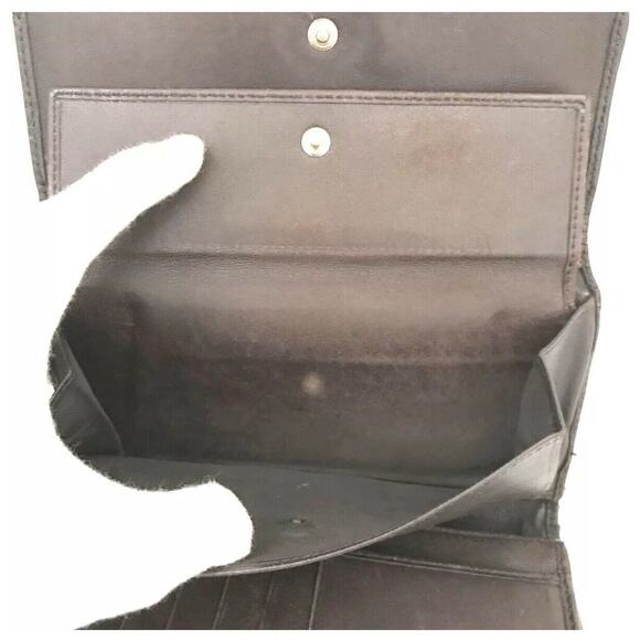 Authentic GUCCI Ssima GG Logo Brown Leather Long Trifold Wallet - Picture 6 of 7